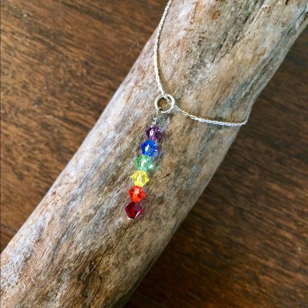 Swarovski rainbow pendant necklace.